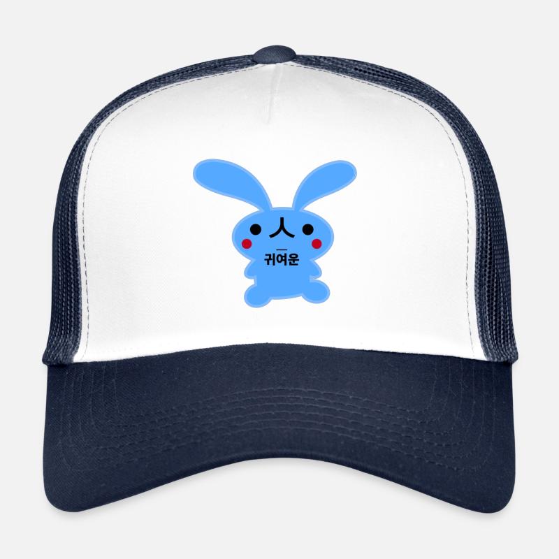 Kaninchen Koreanisch Niedlich blau Trucker Cap