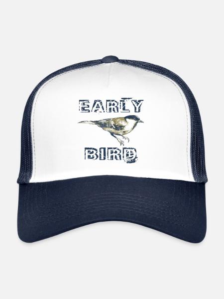 early bird,Early Bird Shirt Early Riser - Trucker Cap - white/navy - Front