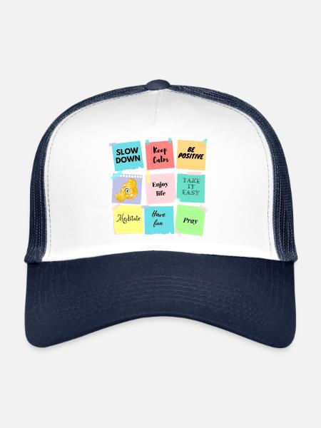 Post its - motivation and good mood - Trucker Cap - white/navy - Front