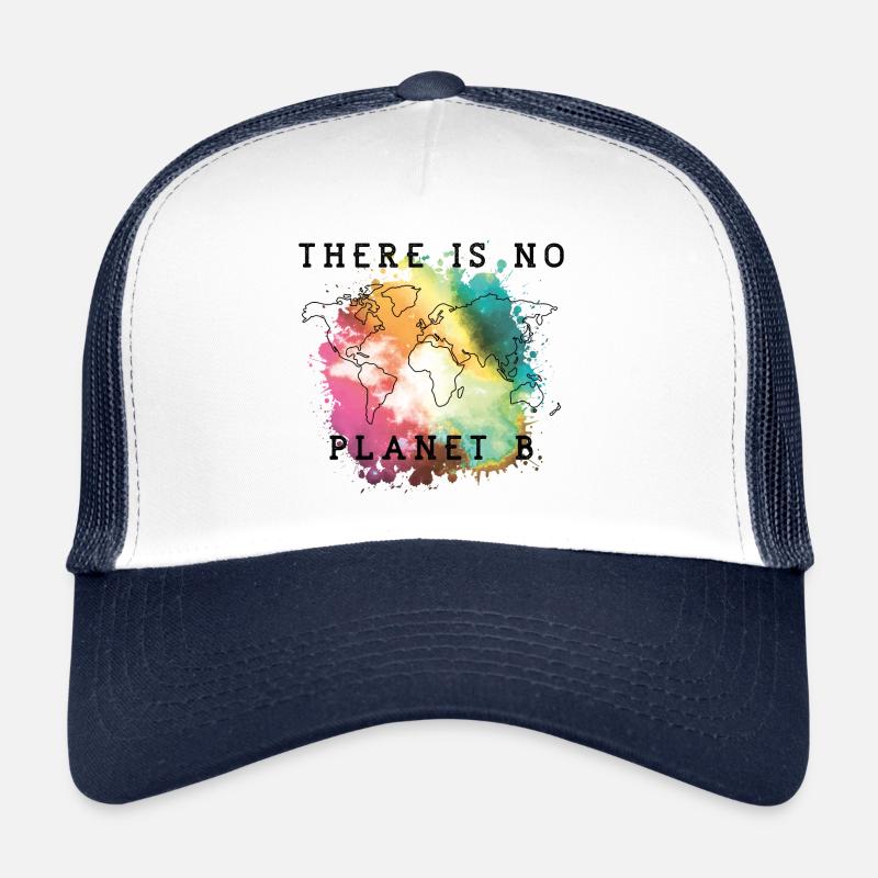 planet b spruch bunt - Trucker Cap - Weiß/Navy