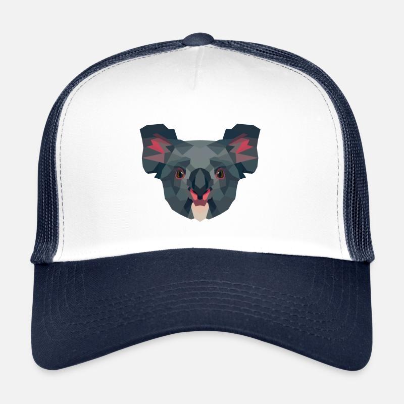 Koala Australie mosaïque low poly - Casquette trucker  - blanc/marine
