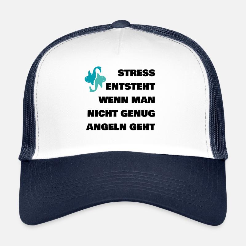 Angler Spruch - Trucker Cap - Weiß/Navy