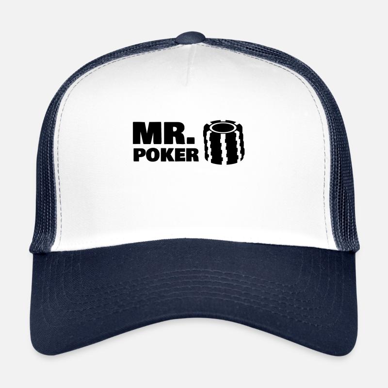 M. POKER - Casquette trucker  - blanc/marine