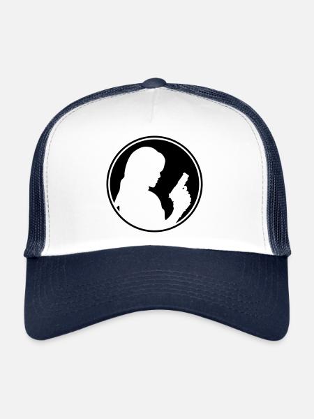 Cercle de silhouette pistolet femme - Casquette trucker  - blanc/marine - Devant