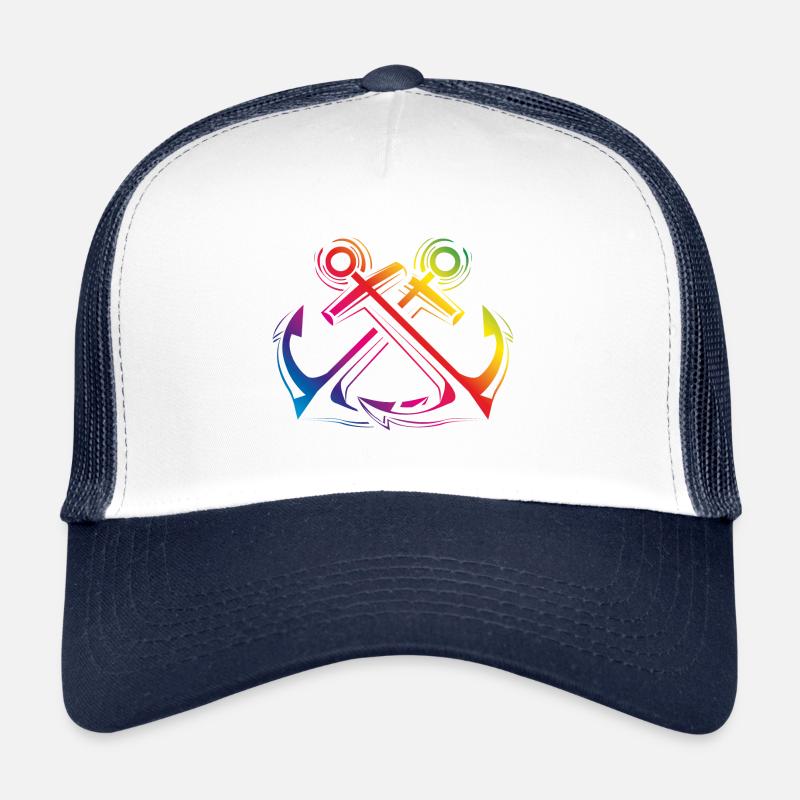 anker symbol bunt - Trucker Cap - Weiß/Navy