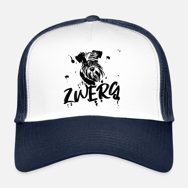 Schnauzer miniature / Schnauzer - cadeau de conception de bande dessinée - Casquette trucker  - blanc/marine