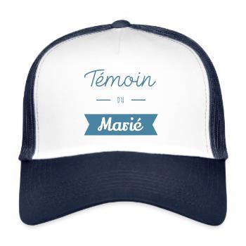 Témoin du marié - Casquette trucker  - blanc/marine - Devant