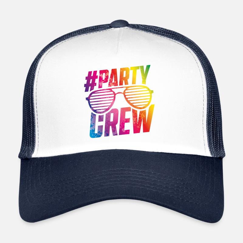 party crew bunt - Trucker Cap - Weiß/Navy