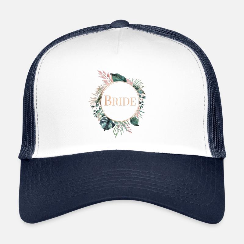 Team Bride Palme Greenery 1 - Casquette trucker  - blanc/marine