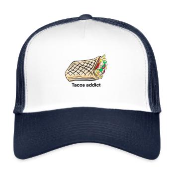 Addict tacos / Lyonnais tacos / street food - Trucker Cap - white/navy - Front