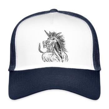 Zombie unicorn / Halloween unicorn - Trucker Cap - white/navy - Front