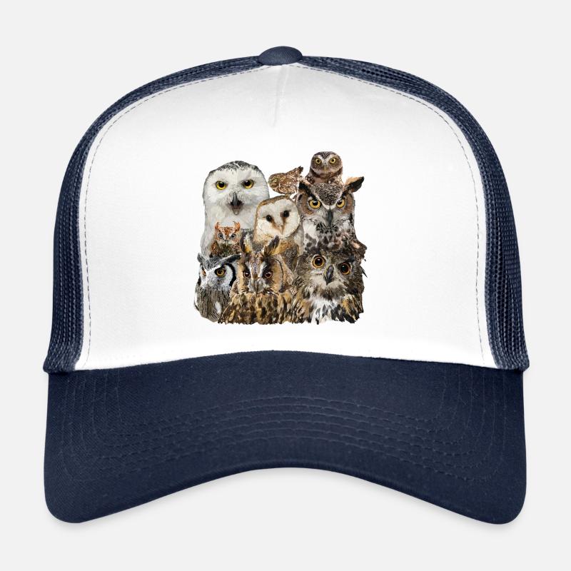 Hiboux - Casquette trucker  - blanc/marine