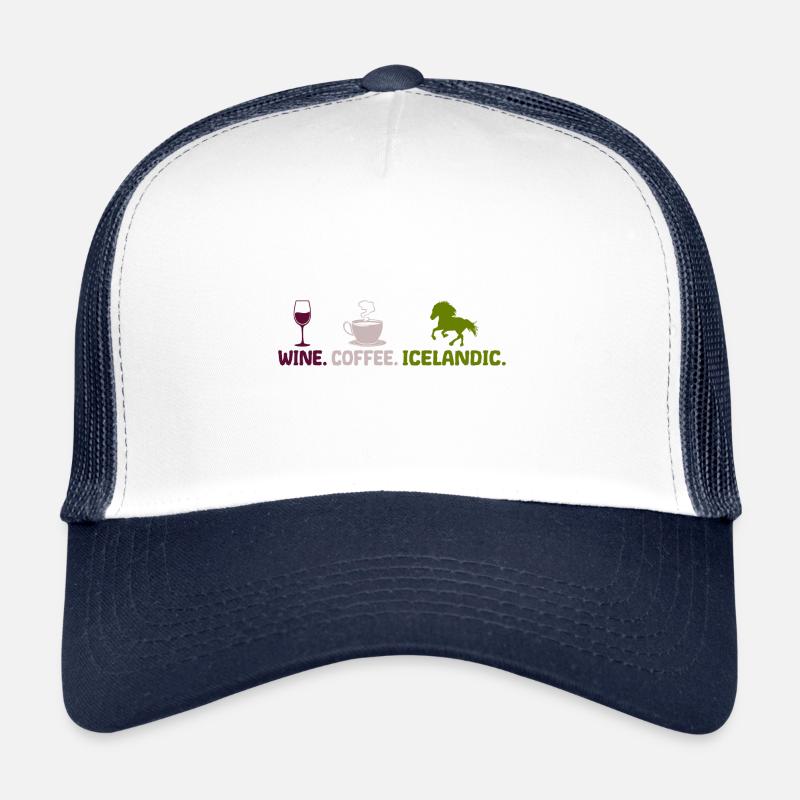 Icelandic horse wine coffee saying for rider Trucker Cap