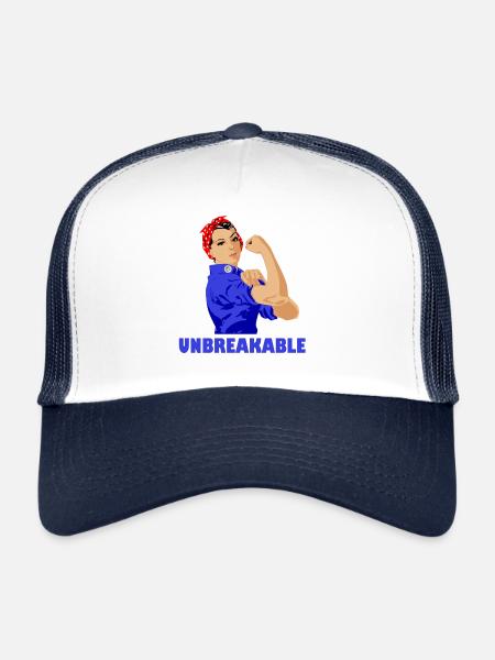 Unbreakable Strong Women Girl Power Feminism - Trucker Cap - white/navy - Front