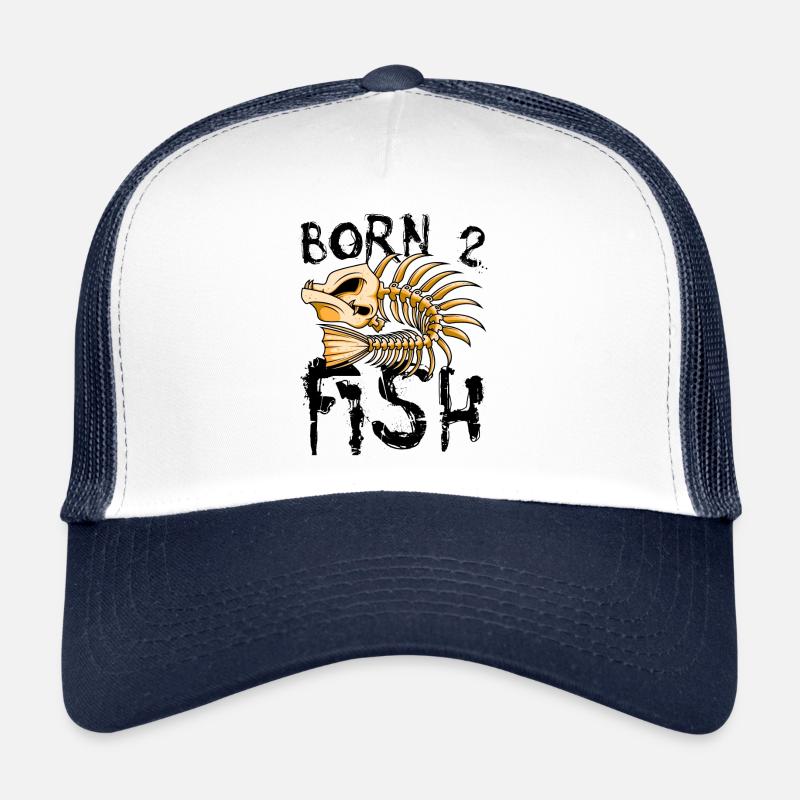 Né pour pêcher des arêtes de poisson Casquette trucker 