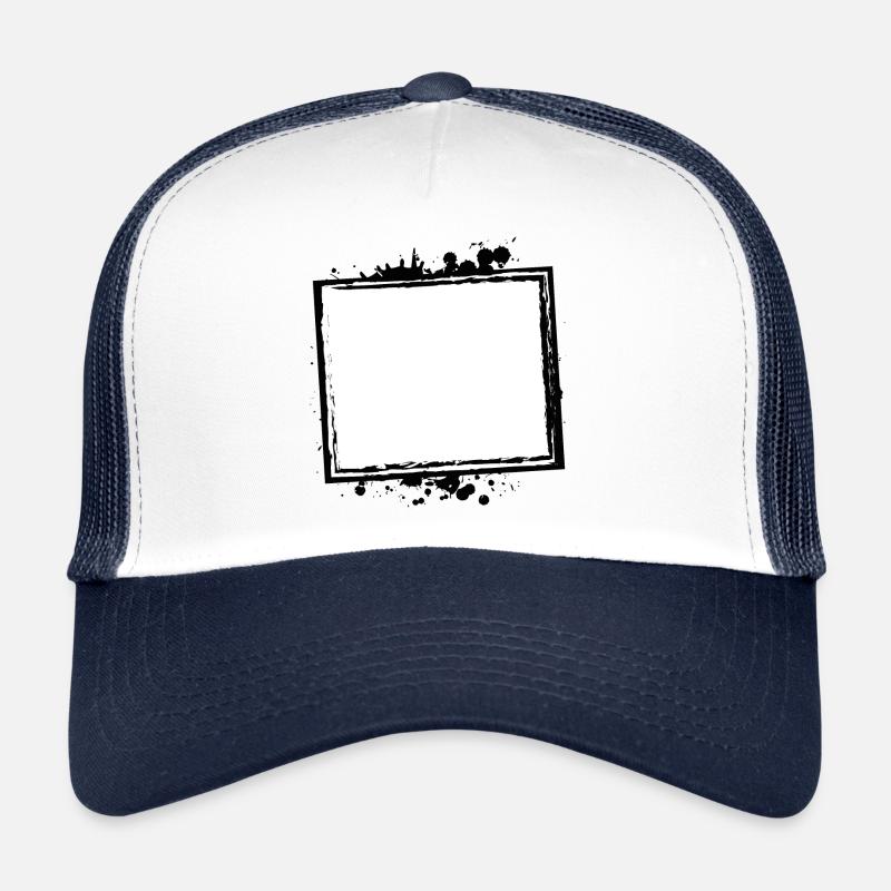 Rahmen Umriss Leer Platzhalter - Trucker Cap - Weiß/Navy
