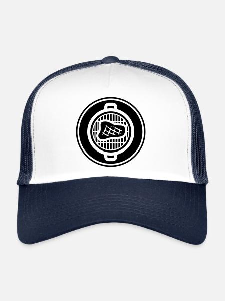 Steak de viande - Casquette trucker  - blanc/marine - Devant
