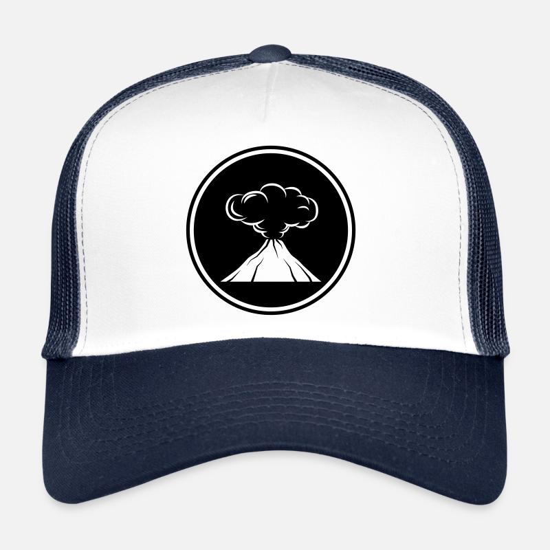 Icône de volcan - Casquette trucker - blanc/marine
