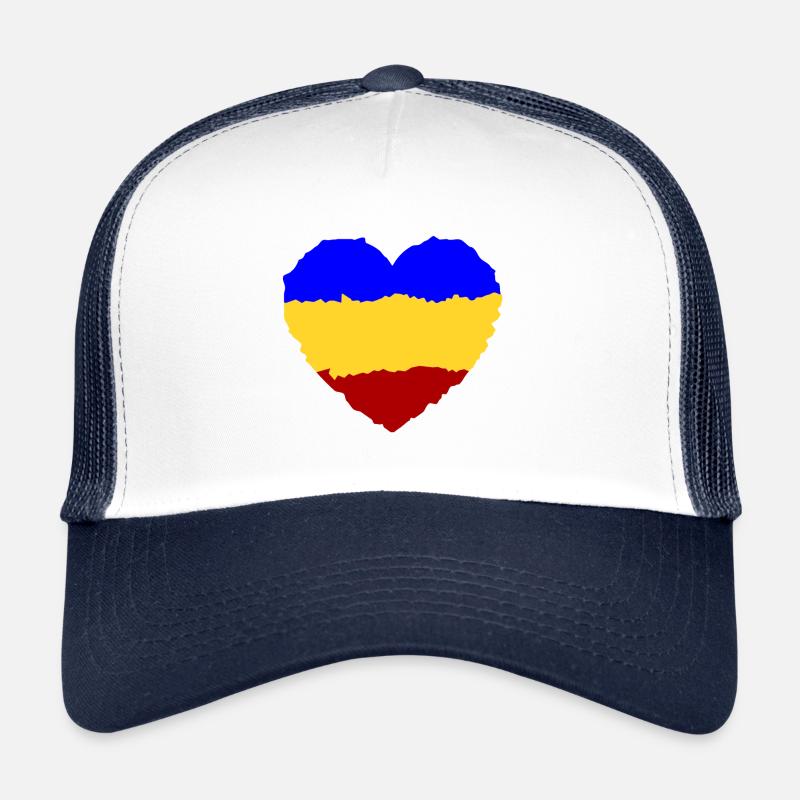 Rumänisches Herz - Trucker Cap - Weiß/Navy