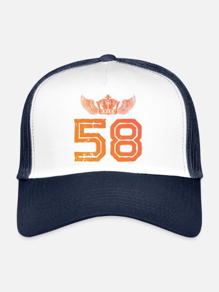 58 Couronne numérique - Casquette trucker  - blanc/marine - Devant