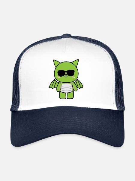 Little Dragon Motif Baby Young Sweet Green cool - Trucker Cap - white/navy - Front