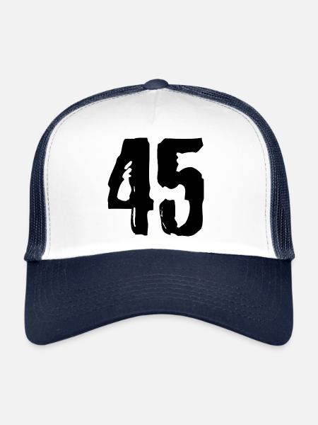 Maillot à 45 chiffres - Casquette trucker  - blanc/marine - Devant