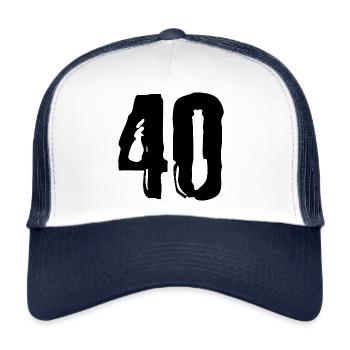40 Zahl Trikot - Trucker Cap - Weiß/Navy - Vorne