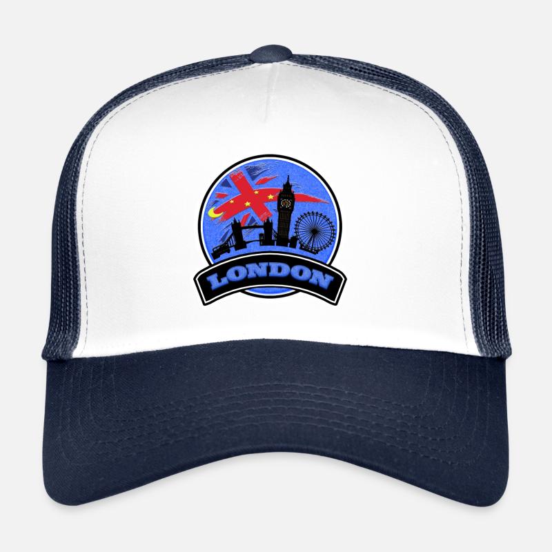 London - Casquette trucker  - blanc/marine