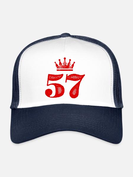 57 Couronne numérique - Casquette trucker  - blanc/marine - Devant