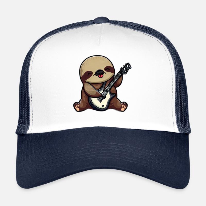 Sloth with guitar Trucker Cap