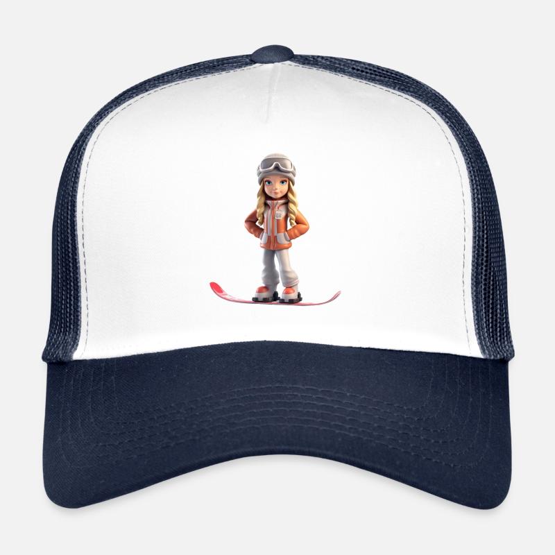 Snowboard Girl - Trucker Cap - Weiß/Navy