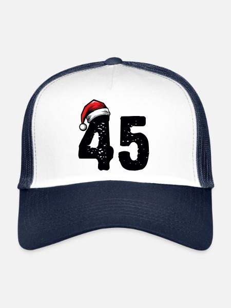 45 Numéro Noël - Casquette trucker  - blanc/marine - Devant