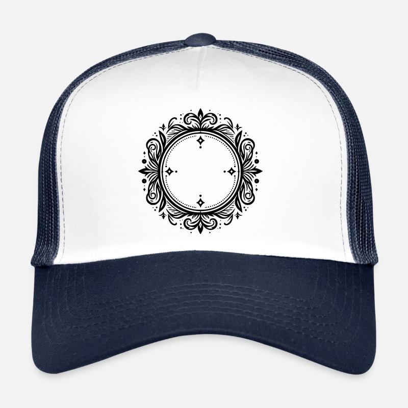 Ornament Frame Round Trucker Cap