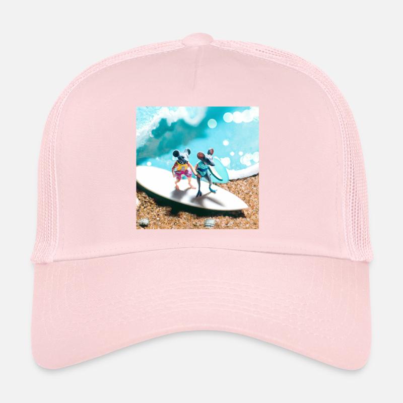 Deux souris sur la planche de surf Casquette trucker 