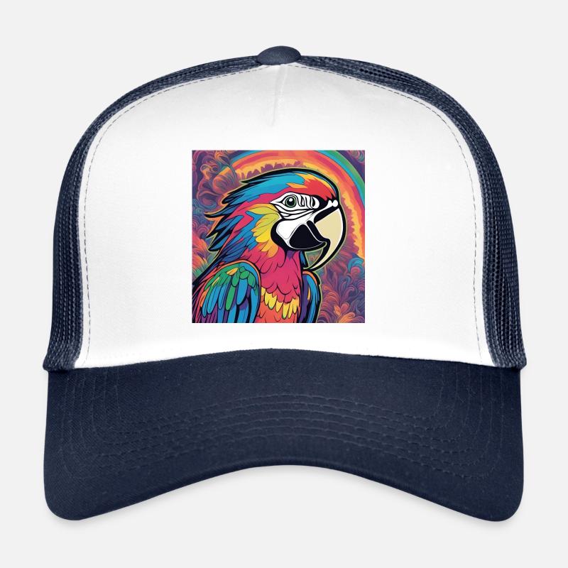 A colorful parrot - Trucker Cap - white/navy