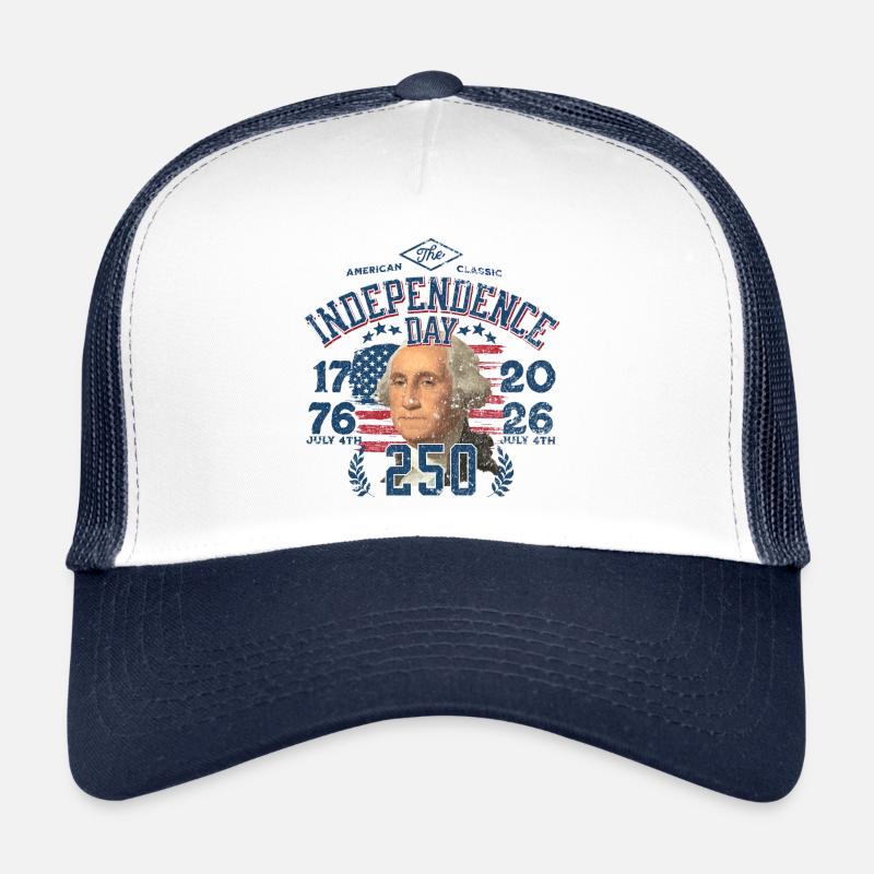 250th Independance day 1776 2026 1 - Casquette trucker  - blanc/marine
