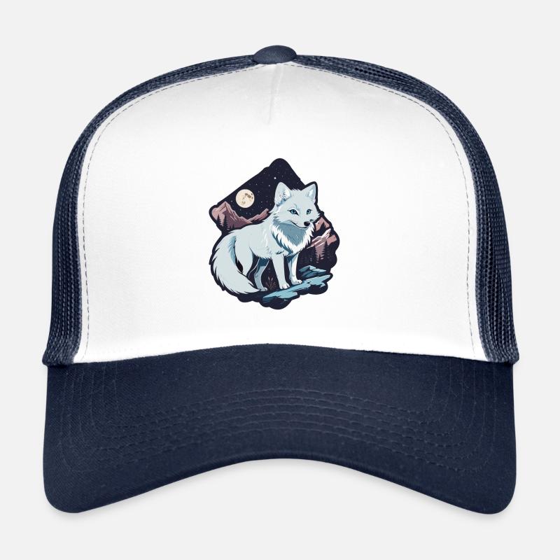 Arctic Fox Moon Stars Scandinavia Fox Polar Trucker Cap