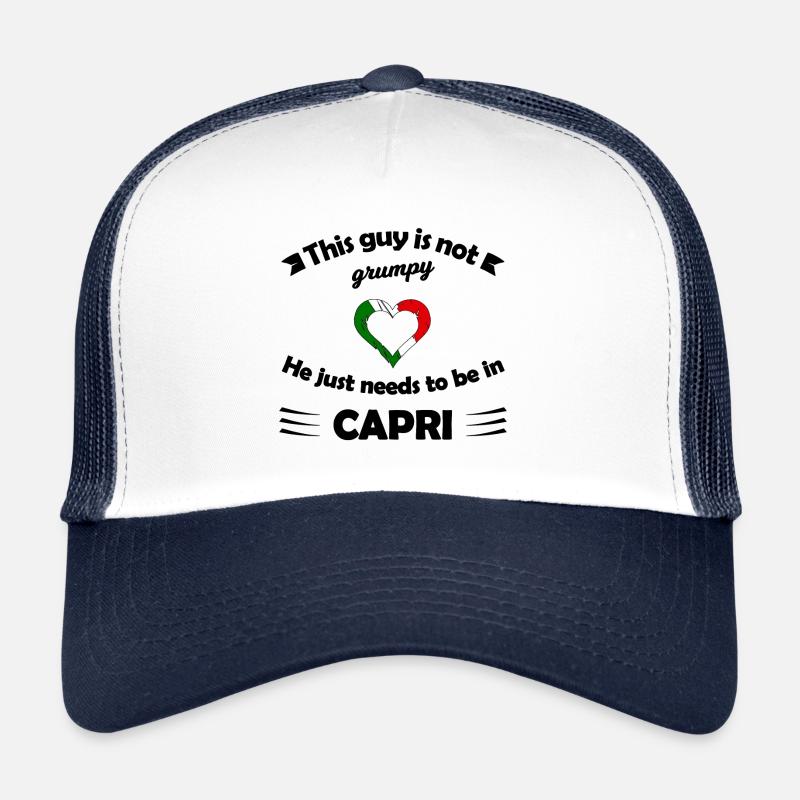 Reise auf die Insel Capri - Trucker Cap - Weiß/Navy