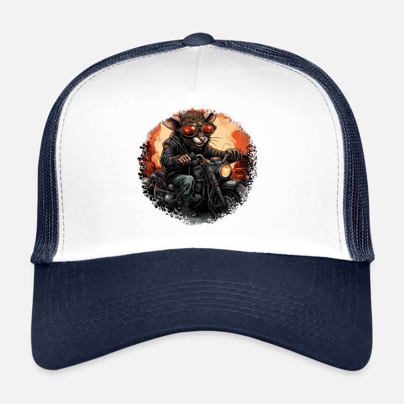 Ratte Motorrad / Motorradfahrer Ratten Trucker Cap