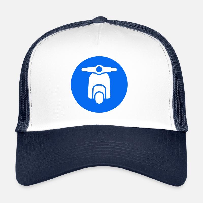 Motorroller - Trucker Cap - Weiß/Navy