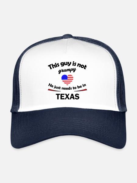 USA und Texas Fans - Trucker Cap - Weiß/Navy - Vorne