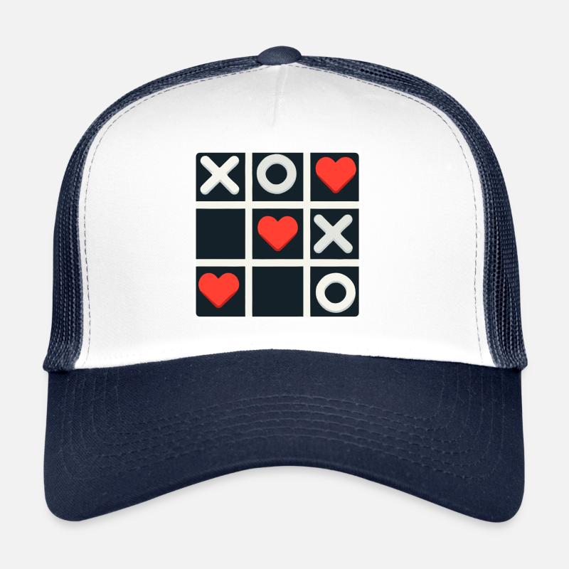 Tic Tac Toe Liebe gewinnt - Trucker Cap - Weiß/Navy