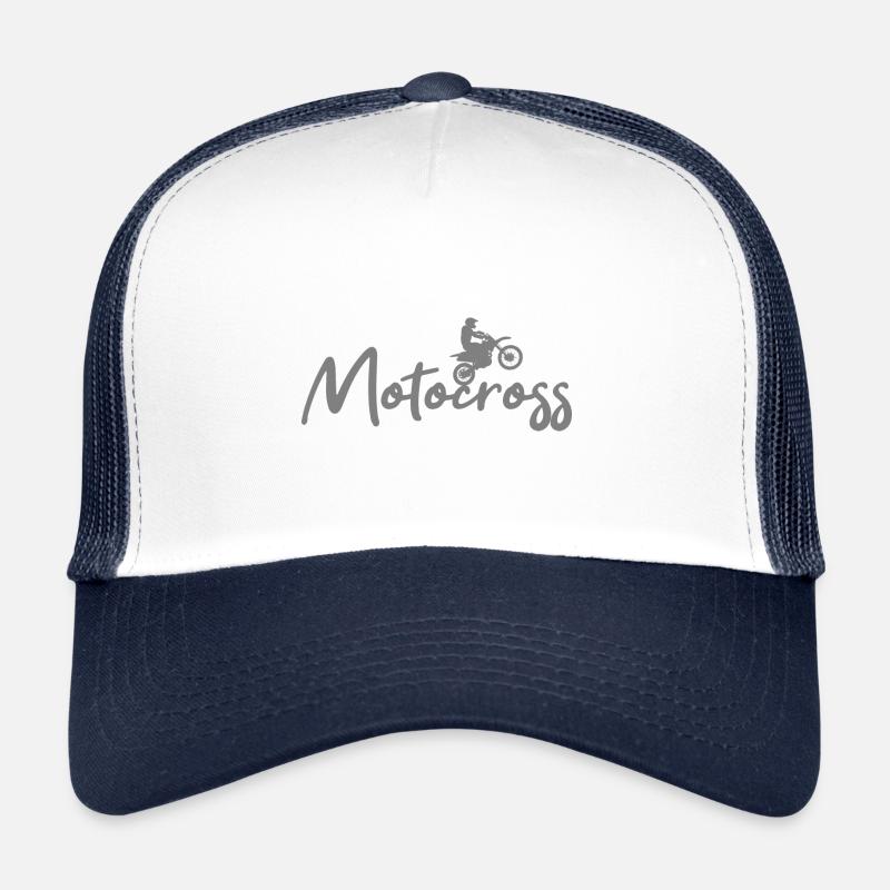 motocross - Casquette trucker  - blanc/marine