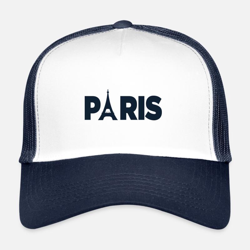 Paris, tour eiffel - Casquette trucker  - blanc/marine