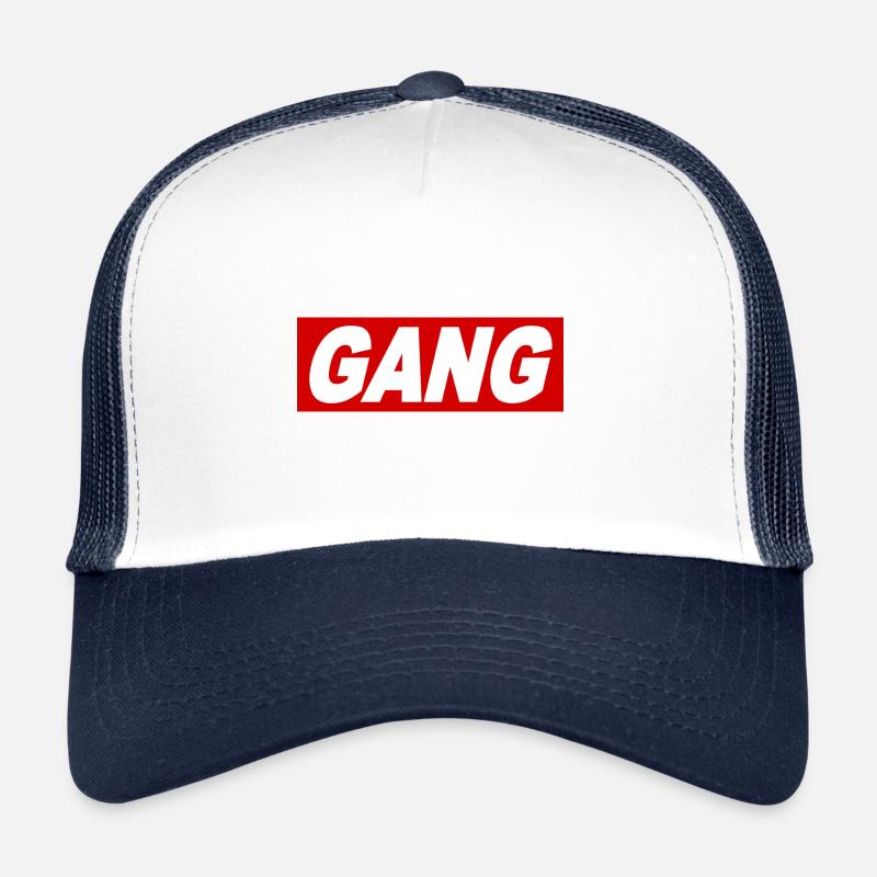 GANG cool sort Obey signe idée cadeau - Casquette trucker - blanc/marine