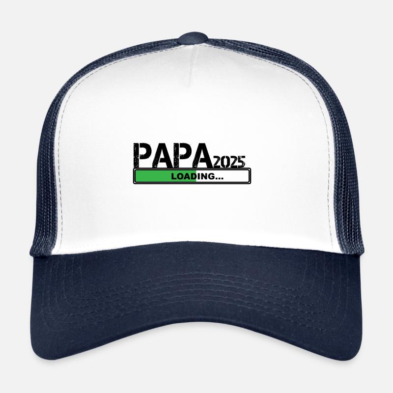 Werdender Papa 2025, werdender Vater 2025 - Trucker Cap - Weiß/Navy