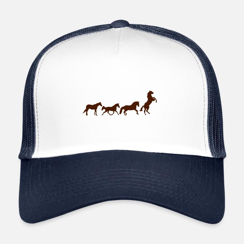 animation cheval chevaux - Casquette trucker - blanc/marine