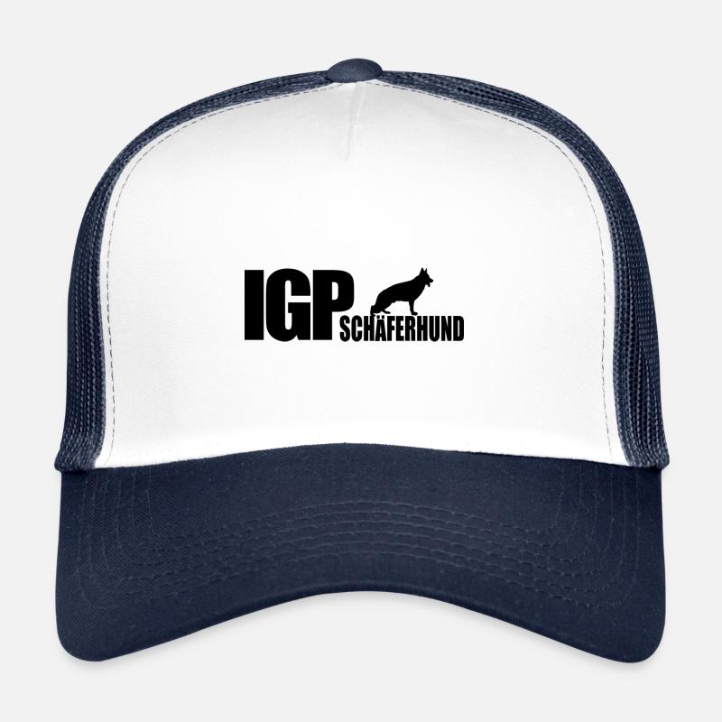 IGP SCHÄFERHUND Hundesport Hunde Geschenk Wilsigns - Trucker Cap - Weiß/Navy