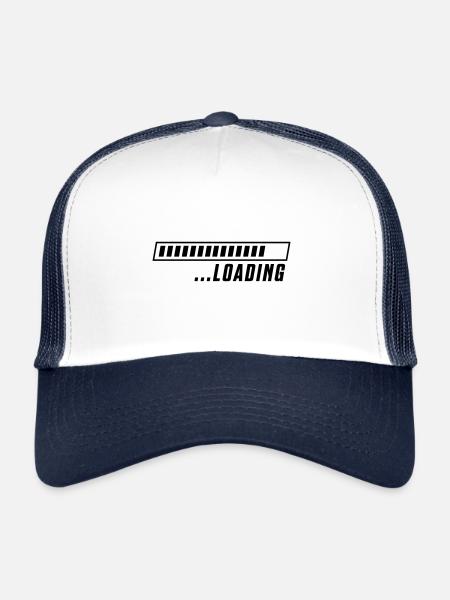 barre de chargement - Casquette trucker  - blanc/marine - Devant
