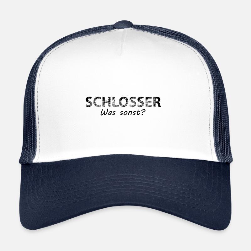 Schlosser was sonst - Trucker Cap - Weiß/Navy
